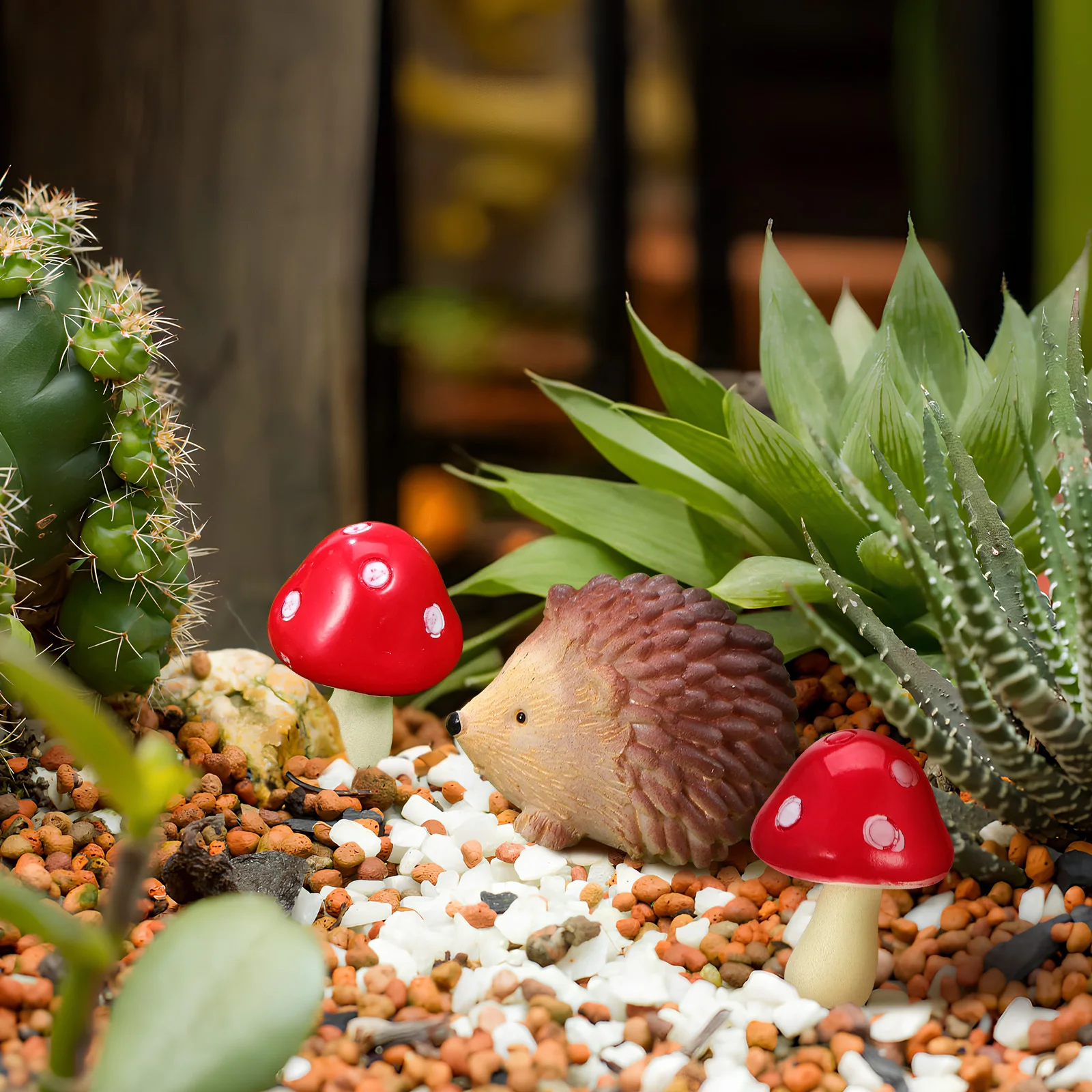 

1 Set Mini Hedgehogs Mushrooms Resin Miniatures For Diy Terrarium Decor Garden Accessories Bonsai Decoration Landscape Figurines