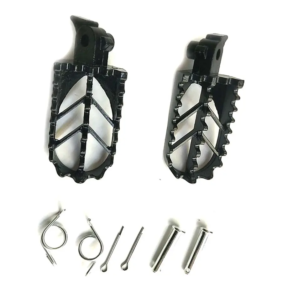 Motorcycle Foot Pegs Front Footrest Pedal Black For Honda Kawasaki Yamaha Suzuki