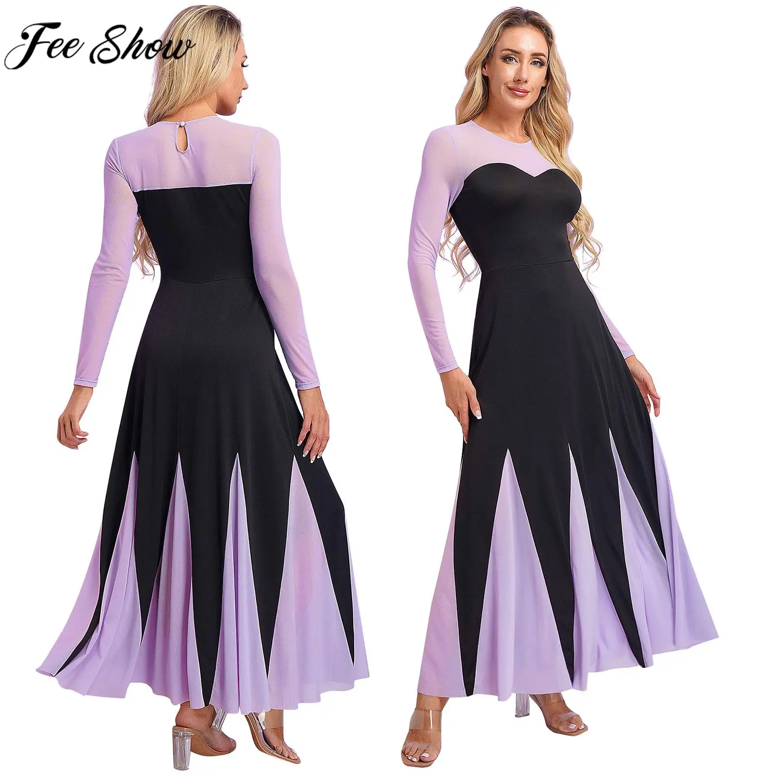 Womens Mermaid Ursula Cosplay Costume Halloween Theme Party Masquerade Octopus Role Play Clothes Long Sleeve A-Line Maxi Dress