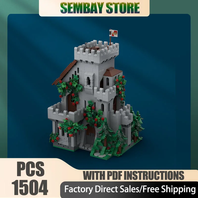 

Moc Building Bricks Modular Medieval Castle Keep in the Forest Model Technology Blocks Christmas DIY Toy Construction Gifts