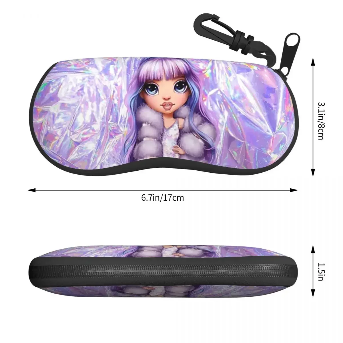 Rainbow High Violet Willow With  Aluminum Eyeglass Glasses Case Men Women Soft Sunglasses Protective Bag