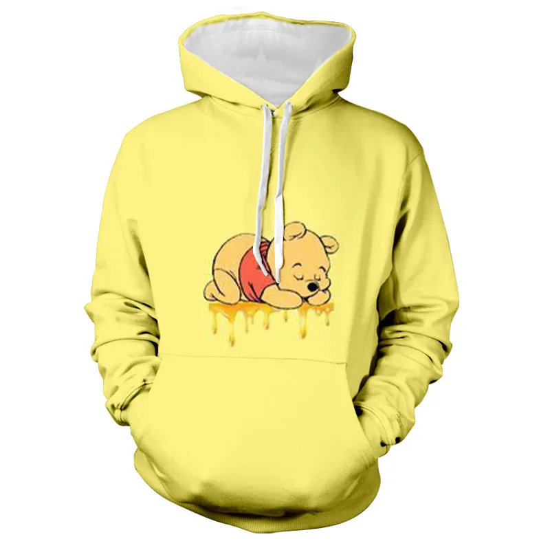 2024 Disney Stitch and Winnie the Pooh Collection Anime Hoodie Fashion Men's Sweatshirt 3D Printing Fall Harajuku Men and Women