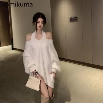 Women's Oversized Slash-Neck Sweater 4 Oversized Sweater Women Winter Clothing Slash Neck Sexy Casual Jumper Pull Femme Fashion Knitted Pullovers Tops Sueter Mujer 4