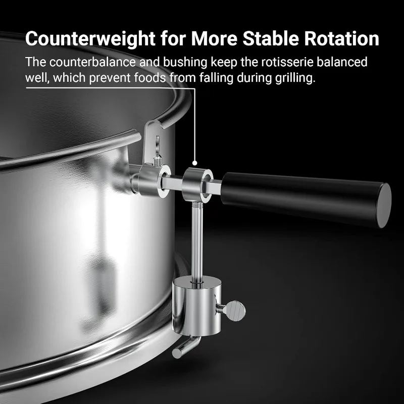 

Stainless Steel Rotisserie Ring Kit Barbecue Accessories for Weber 22" Kettle Grill and Other Similar Size Grills