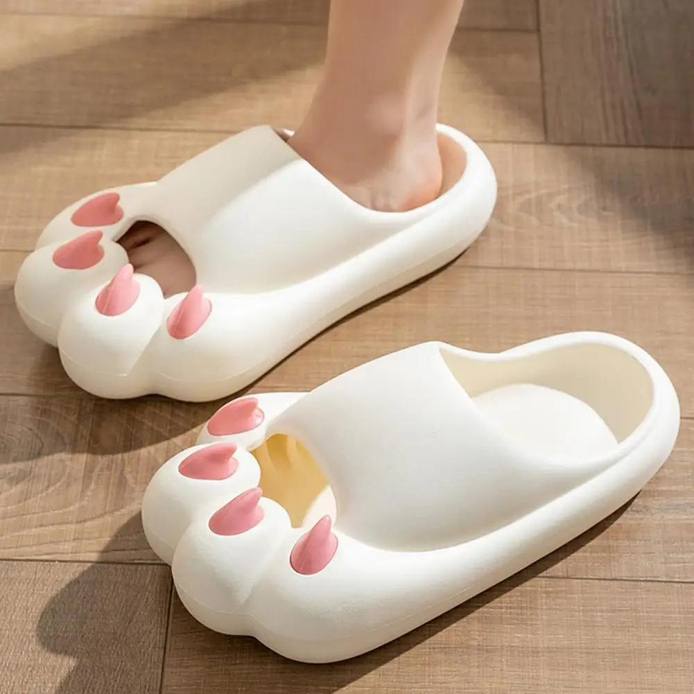 Cute Cat Paw Claw Slippers Cloud Senses Women Slippers Indoor Outdoor Cartoon Cute Kawaii Summer Beach Soft Non Slip Flip Flops