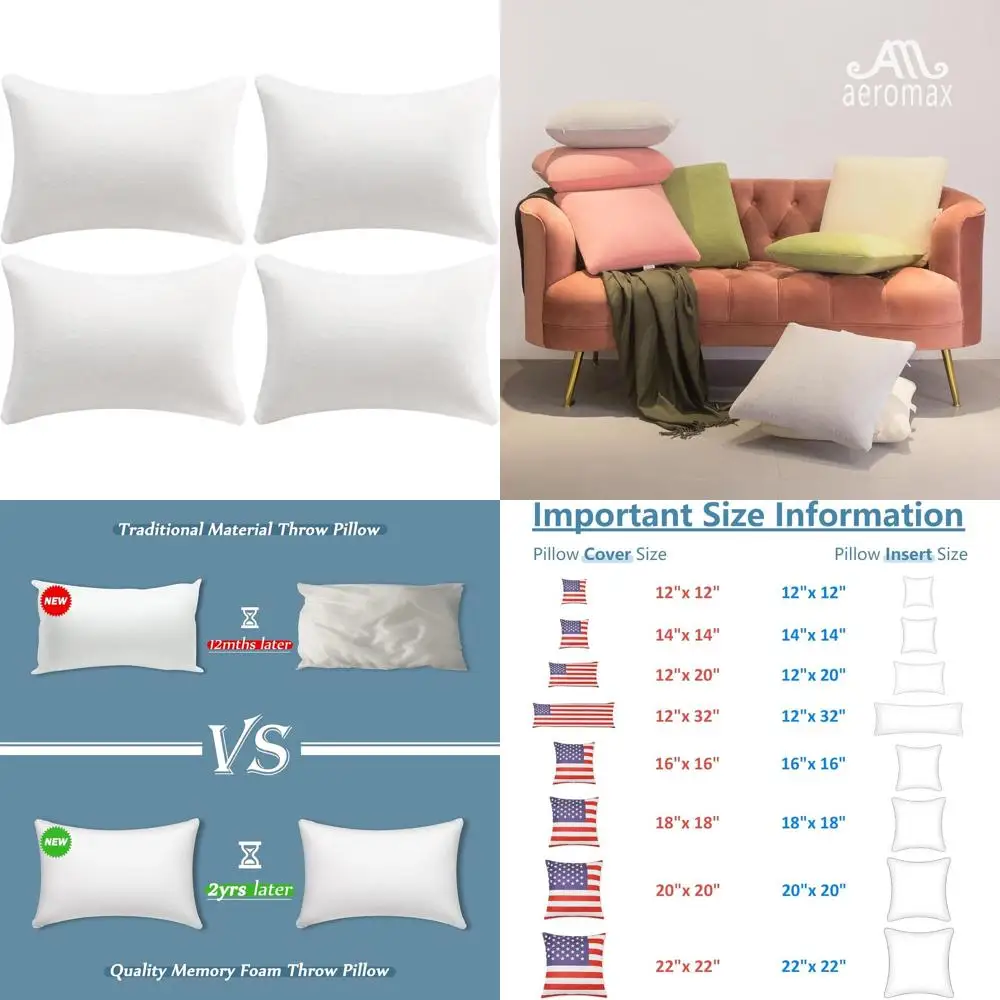 Set Of 4, 12X20 Pil…