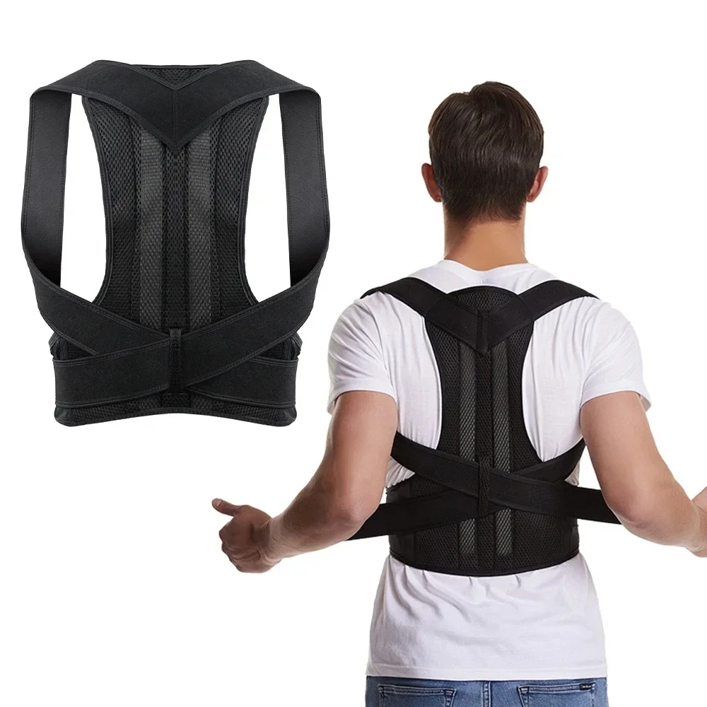 Black Brace Support Belt Adjustable Back Posture Corrector Clavicle Spine Back Shoulder Lumbar Posture Correction School Office