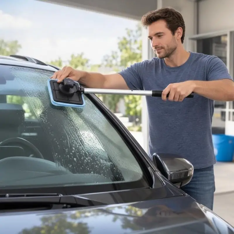 Dual Side Magnetic Car Windshield Cleaner Non-Scratch Streak Free Glass Cleaning Tool for Auto Household Window Wash
