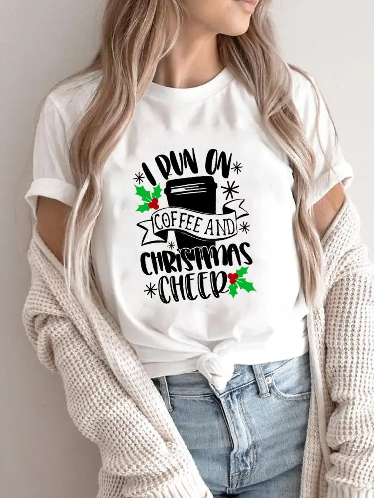 Tree Star Lovely 90s Trend Merry Christmas Women Holiday Shirt Clothing Fashion 2025New Year T-shirts Print T Top Graphic Tee