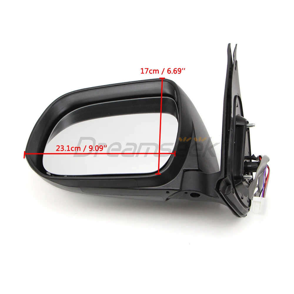 Pair Rear View Side Door Wing Mirror Fit For Toyota Hilux Vigo 2012 2013 2014 With Turn Lamp Signal 5 Wire Exterior Chrome Trim