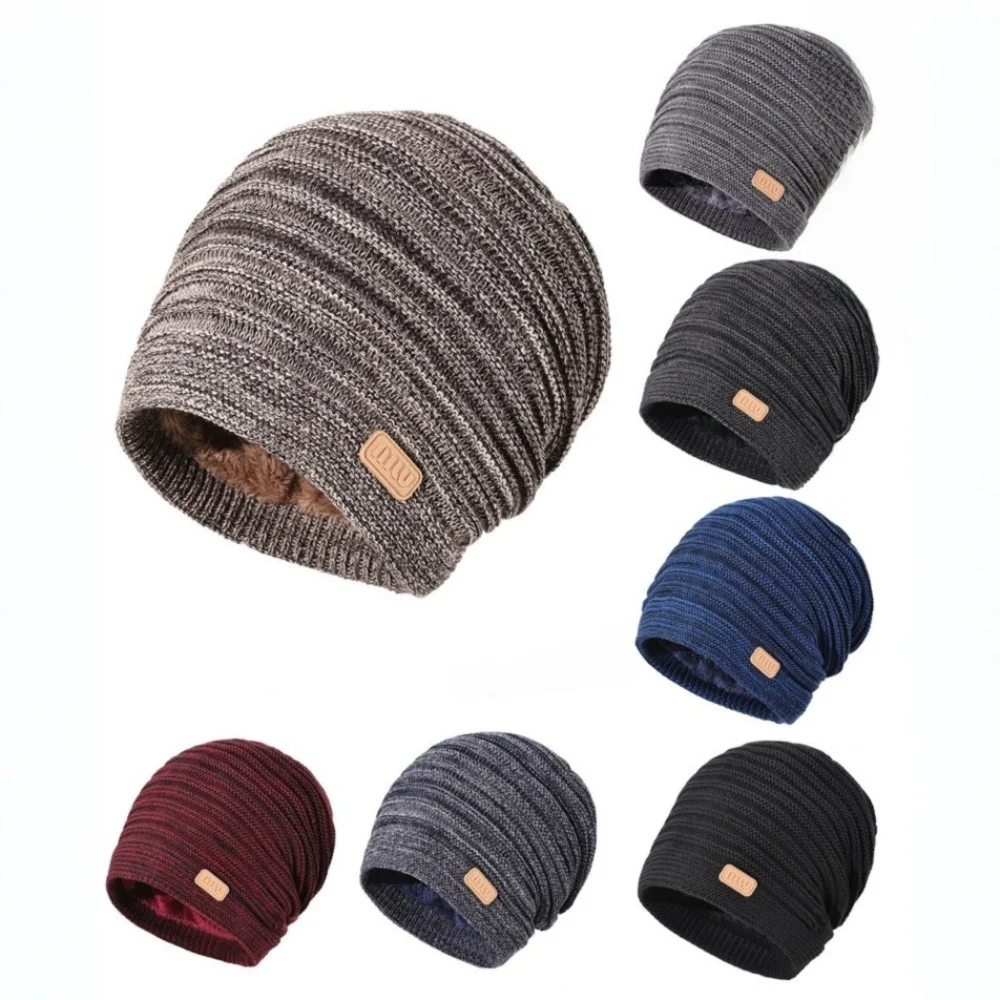 أزياء مخطط محبوك قبعة الباردة والدليل على يندبروف السترة قبعة سميكة قبعة دافئة قبعة الرجال النساء