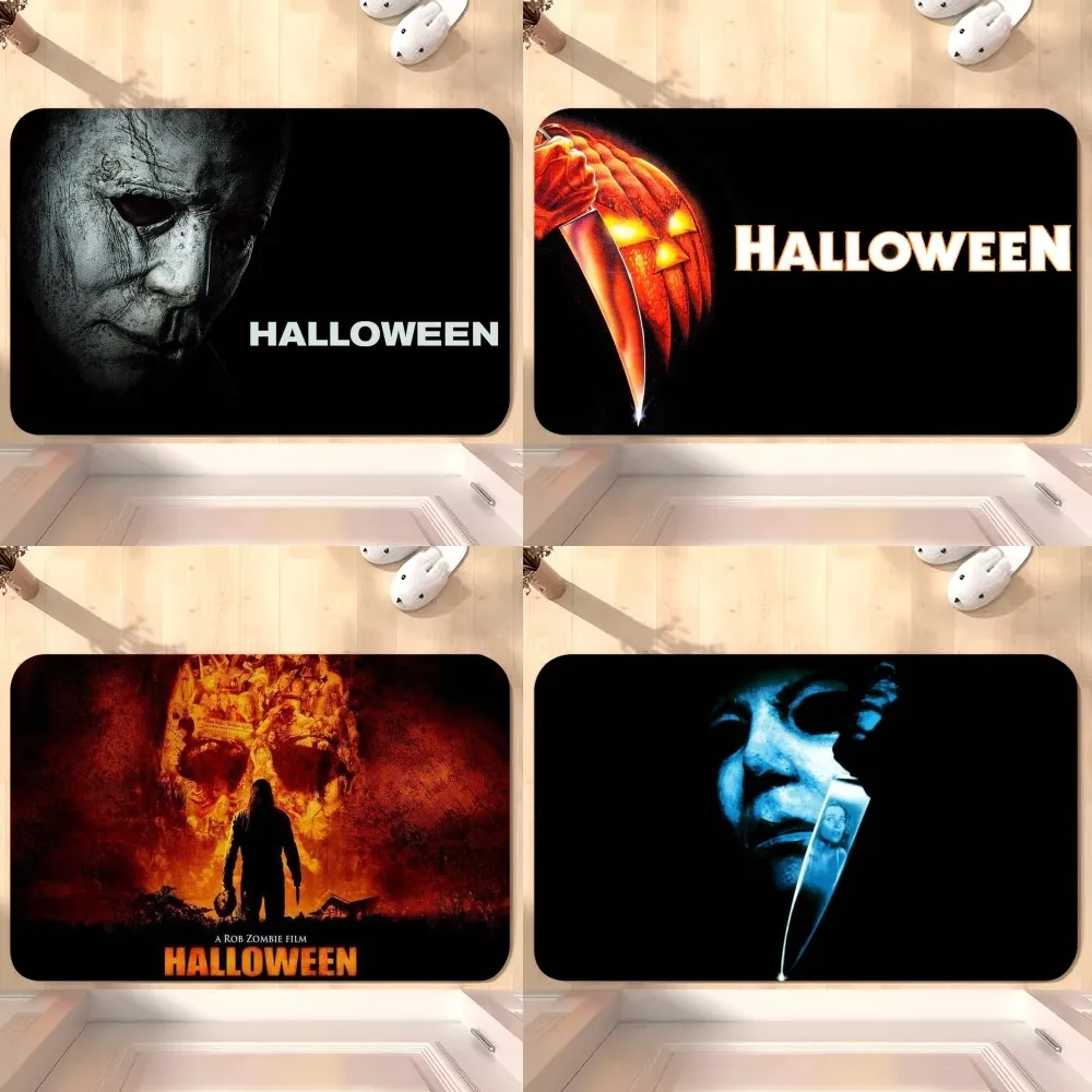 Horror Movie Halloween D Floor Mat Bedroom Kitchen Door Bath House Super Absorbent Foot Non-slip