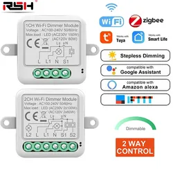 Tuya Wifi&ZigBee Smart Dimmer Switch Module 2 Way Dimmable Light Switch APP Remote Control Work With Alexa Google Home