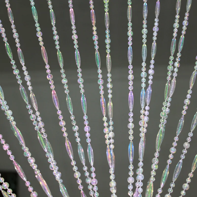Home Decor Door Curtain Colorful White Acrylic Plastic Beads String Curtain Window Balcony Garden DIY Decoration Ornament