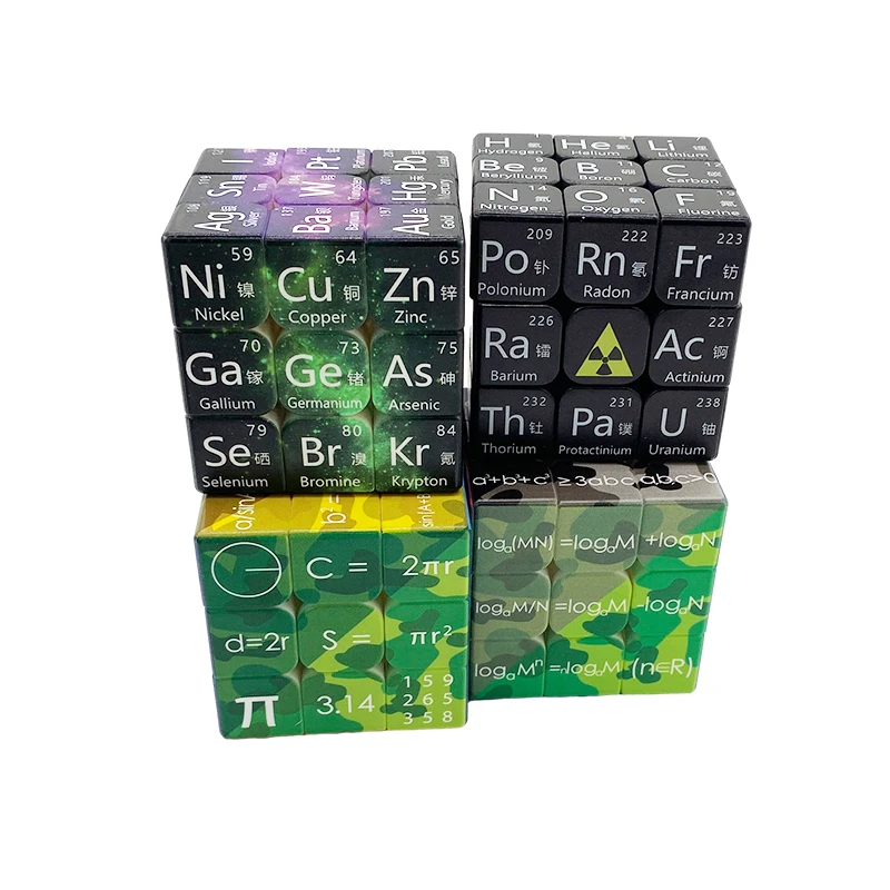 مكعبات سحرية للأطفال 3x3x3 ، عنصر كيميائي سلس ، مكعبات لغز الرياضيات الفيزيائية 3x3 Magico Cubo لعبة تعليمية للأطفال