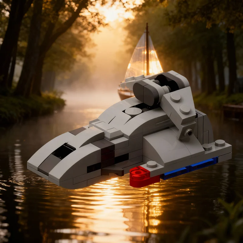 

100pcs MOC Star Trek Deep Nine Danube Class Runabout Space Model Building Blocks Creative Gift DIY Display Decor Adult Premium