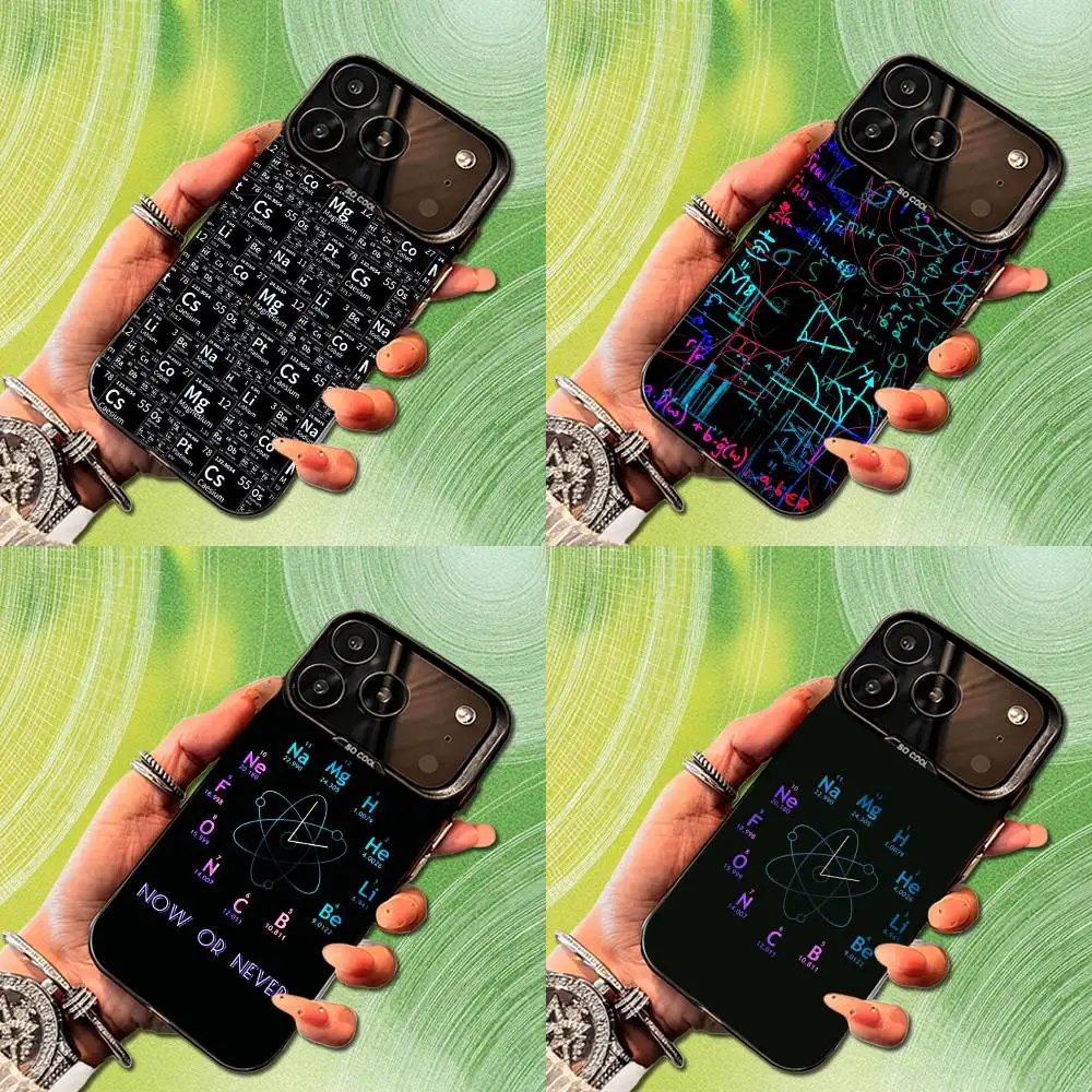 

Chemical Elements Art For iPhone SE,13,12,Pro,XS,14,MAX,15,Mini,17,11,16,Black Matte Silicone Cover Case