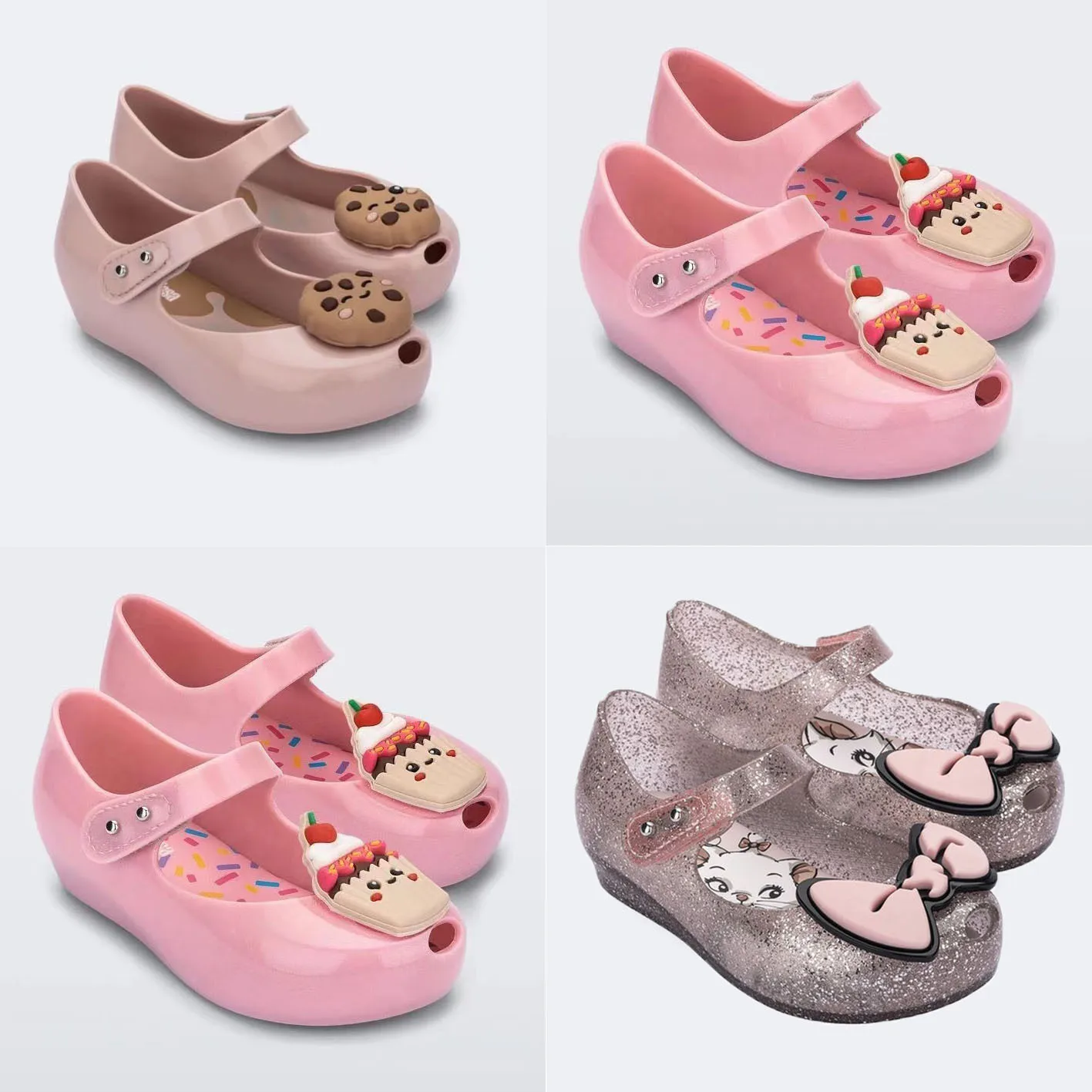 New 2025 Children's Sparkle Butterfly Jelly Shoes Original Mini Melissa Princess Beach Sandals Fashion PVC Sequin Shoes