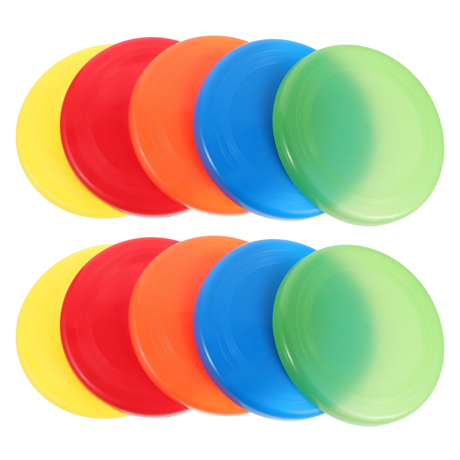 

10Pcs Children Outdoor Flying Disc Set Colorful Plastic Flying Saucers 9-Inch Portable Beach Pool Tossing Game