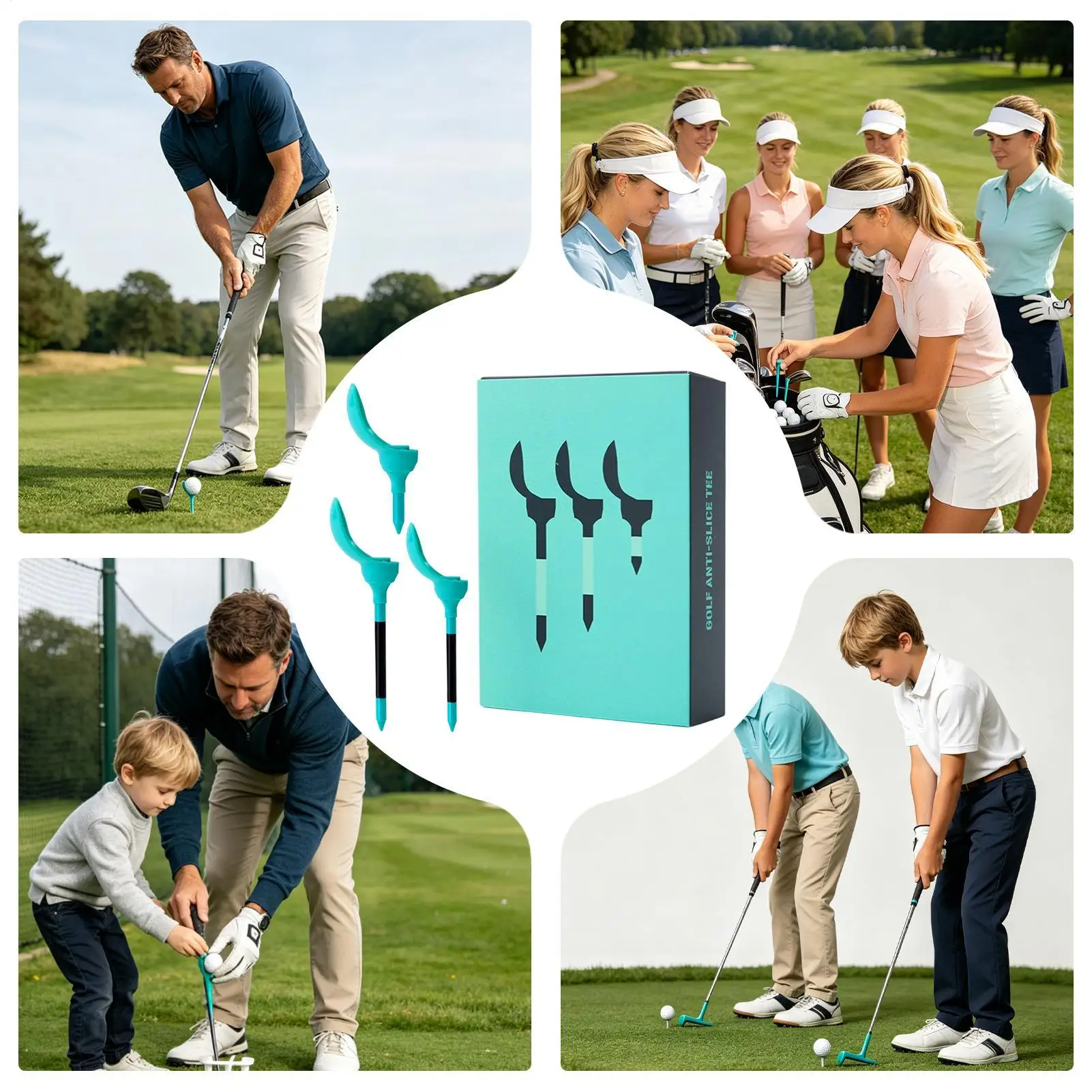 Professional Golf Tees 8 Pieces Petal Shape Putting Tools Tall Golf Tees For Women Athlete Lovers Course Lawn Competition Swing