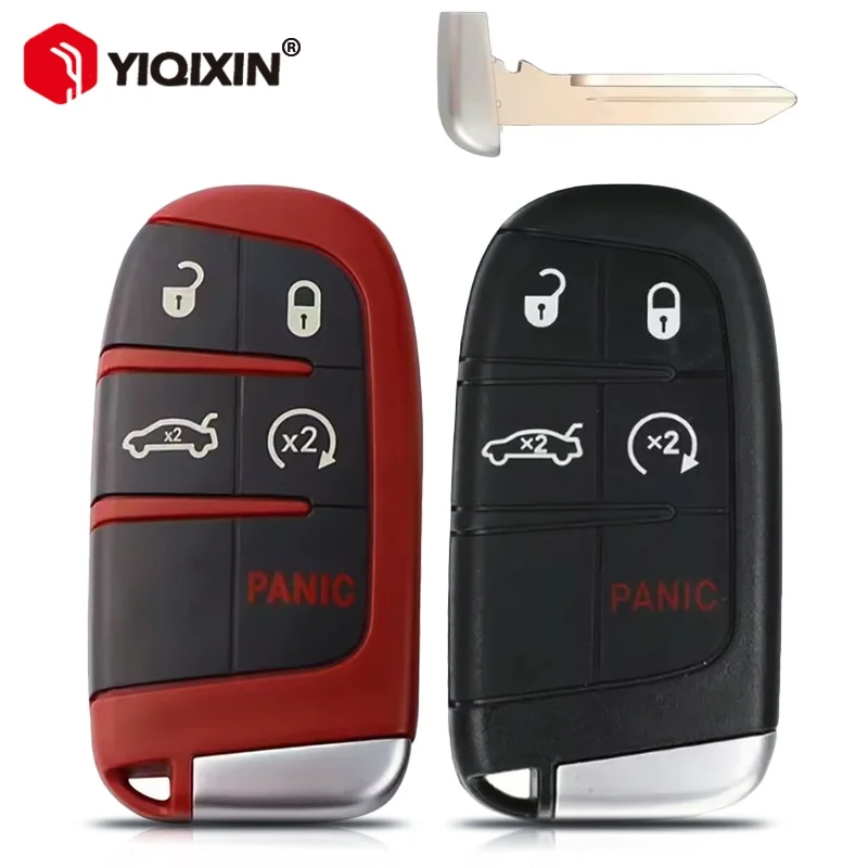 Carcasa para llave de coche remota de 5 botones para Dodge Dart Ram 1500 Dart Challenger cargador para Jeep Chrysler 300 sin llave Go hoja sin cortar