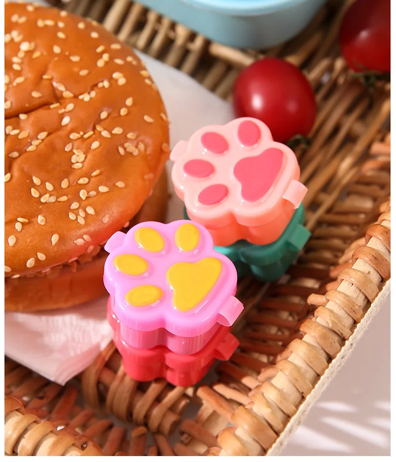 4 stücke Mini Mittagessen Bento Sojasauce Box Nette Design Kunststoff Tragbare Sauce Gläser Würze Spender Mini Salat Tomatensauce Flasche – Detail 13