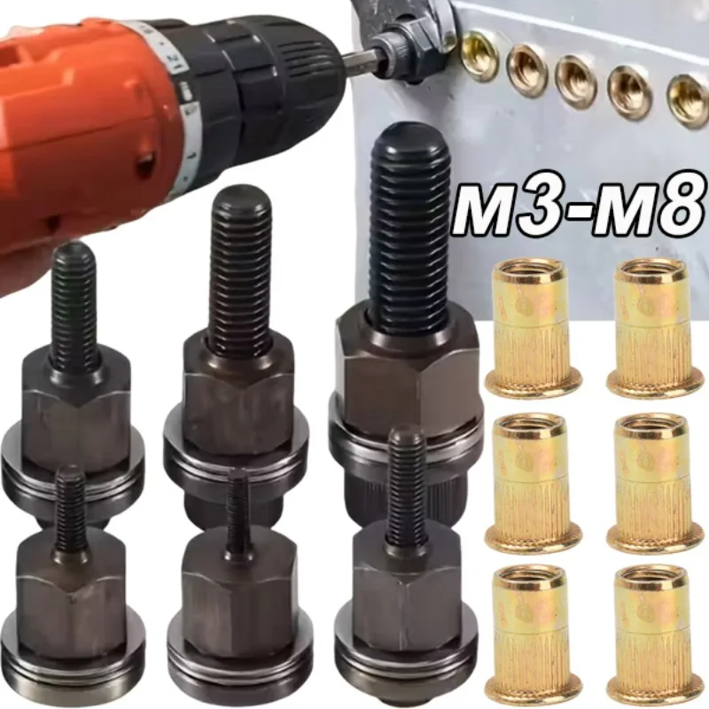 

Ручной клепальный инструмент из углеродистой стали. Установка номерного знака. Клепальная головка. Заклепка. Винт. Безопасные ударопрочные аксессуары M3-M8.