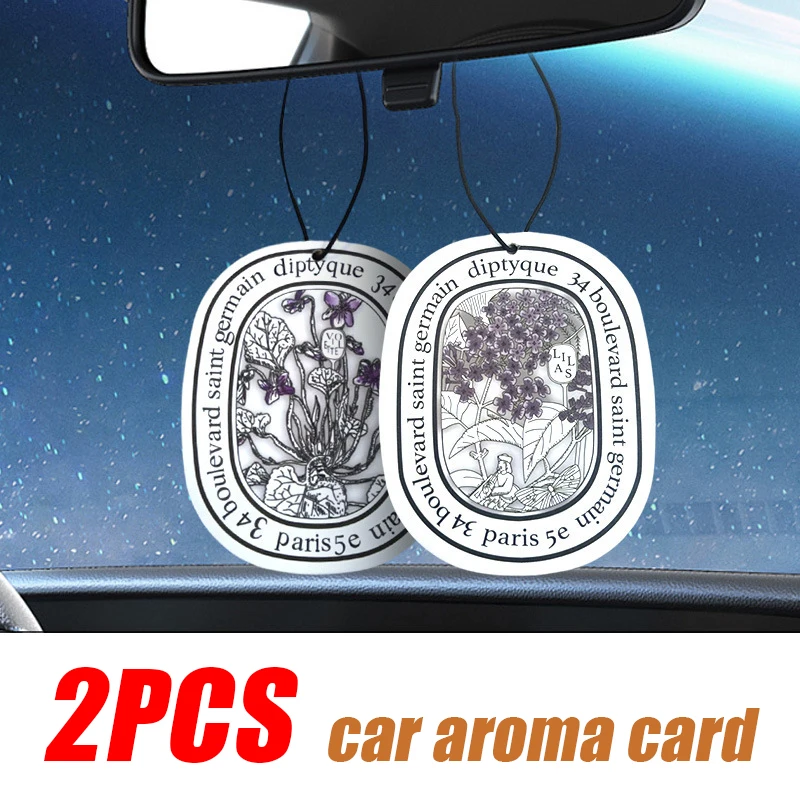 2 Pcs New Car Fragrance Tablets Car Solid Fragrance Car Fragrance Card Pendant Perfume Creative Fragrance Tablets