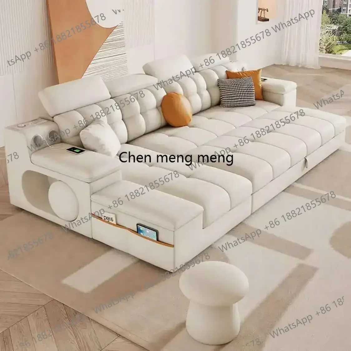 

D182Cream style sofa bed folding dual-use 2025 new small apartment living room multifunctional bed sofa integration