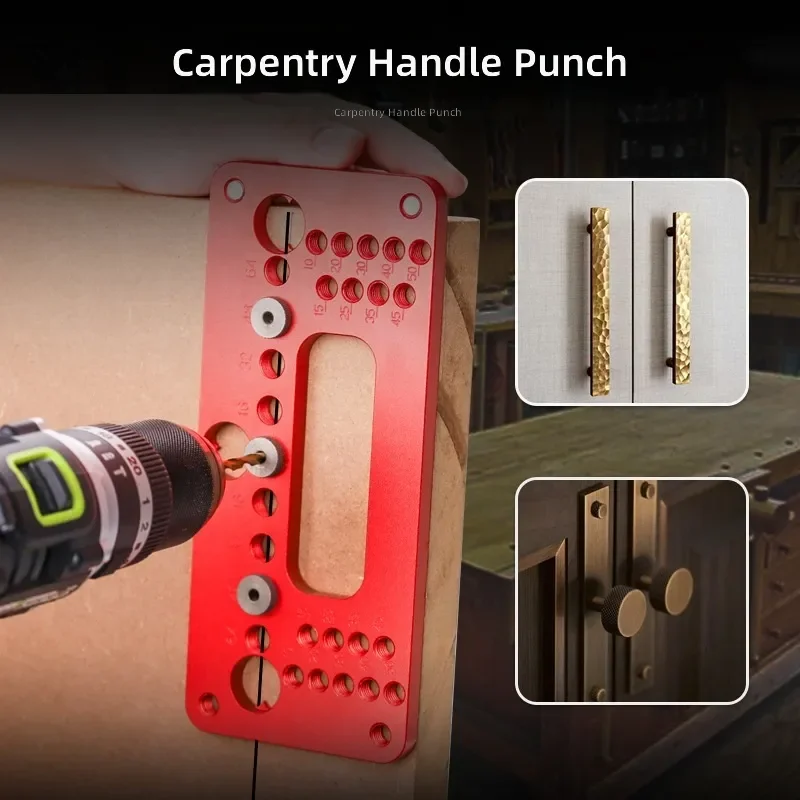 Woodworking Handle Punch Cabinet Door Locator Wardrobe Handle Positioning Tool Furniture Hardware Installation Jig Guide