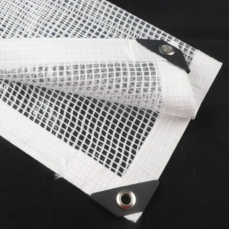 Transparent Grid Tarp Curtain Outdoor Pergola Clear Rainproof Cloth Greenhouse Succulent Plant Keep Warm Cover