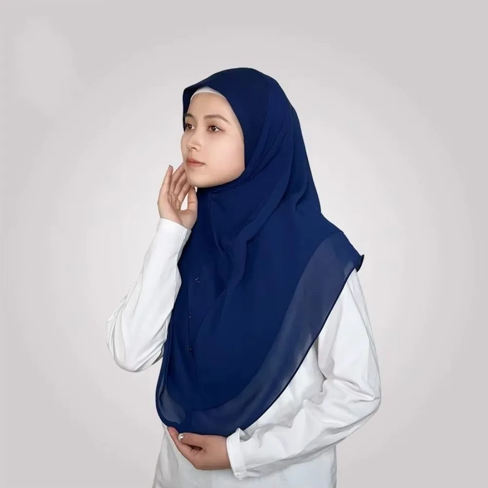 Milk Silk Instant Hijab Breathable Quick Dry Muslim Headscarf Full Coverage Smooth Stitched Edge Hijab Headwear Outdoor Walking