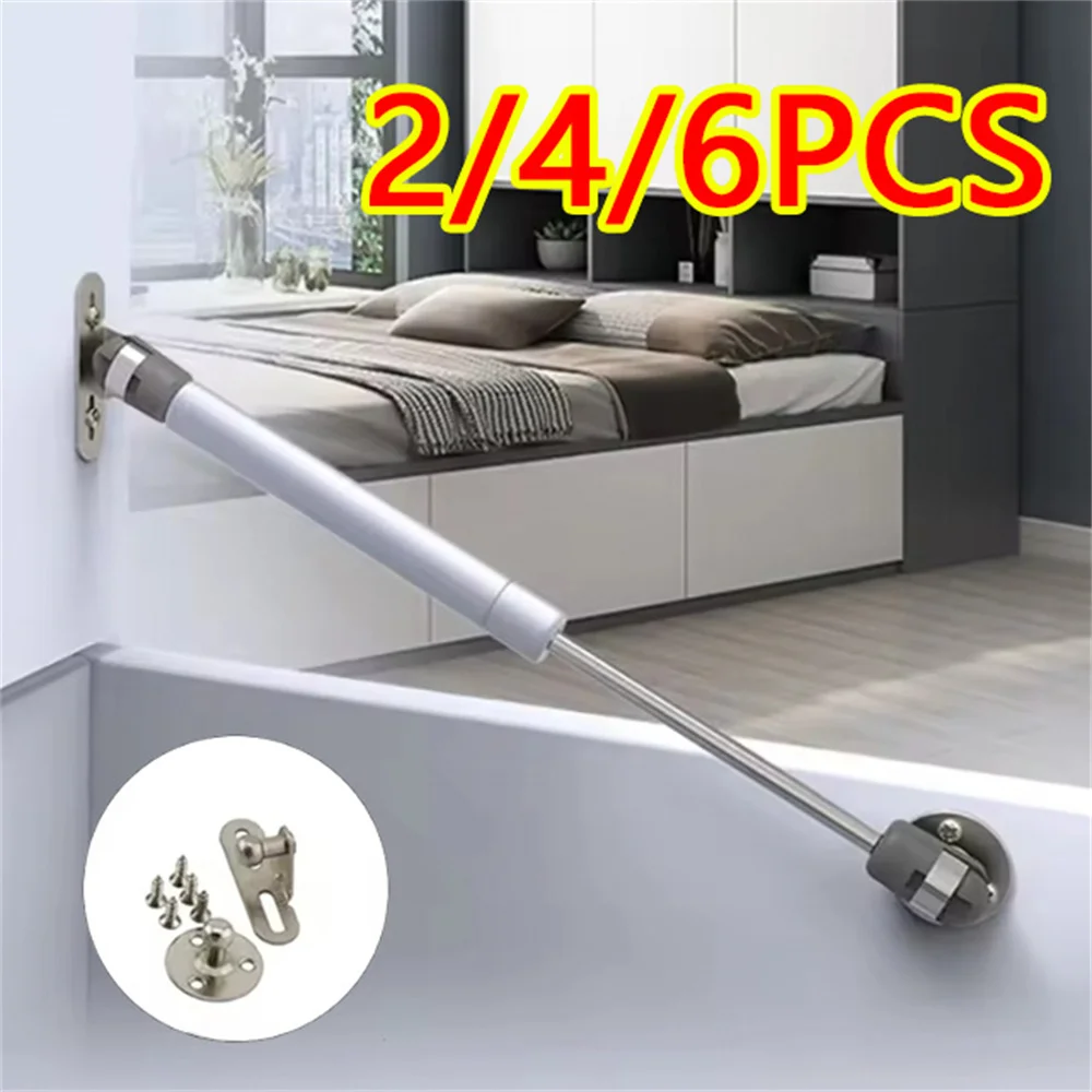 6 uds 80N/100N/120N bisagras para muebles permanecen Cierre Suave abierto 2 uds soporte de elevación de puerta de muebles hidráulico silencioso para armario de cocina