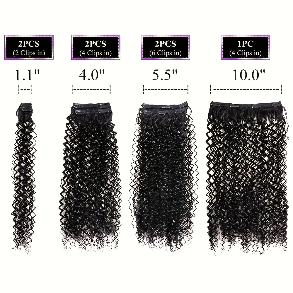 7pcs Clip In Curly Hair Extensions Suitable for Women - 50.8 cm Deep Wave Synthetic Hair with Clips, Heat Resistant Fiber