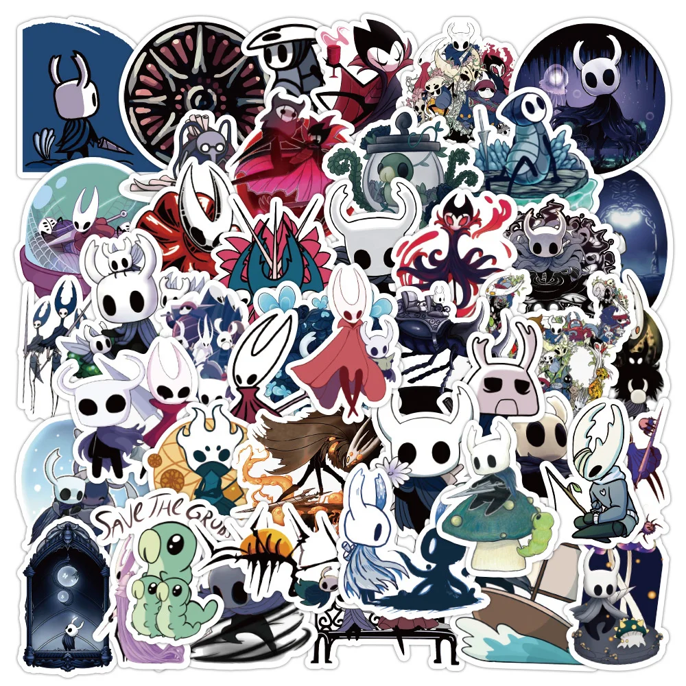 10/30/50PCS New Game Hollow Knight Graffiti Personality Trend Guitar Decoration Sticker Water Glass Suitcase Sticker   Wholesale