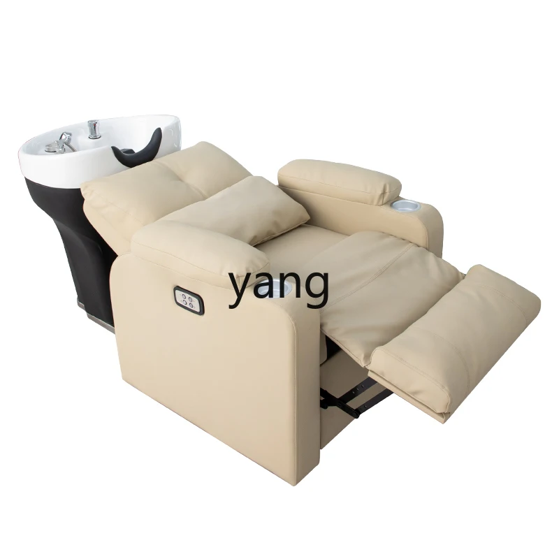 Yjq hair salon shampoo bed rotatable hair salon half lying ceramic shampoo bed