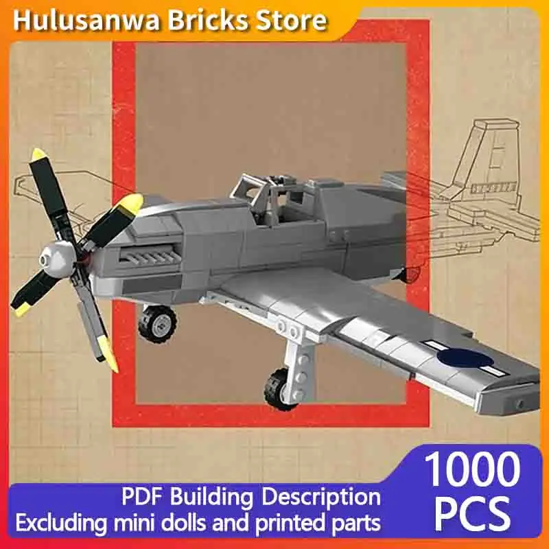 

P-51B Military Fighter Jets Model MOC Building Bricks War Equipment Modular Technology Gifts Holiday Assemble Children Toys Suit
