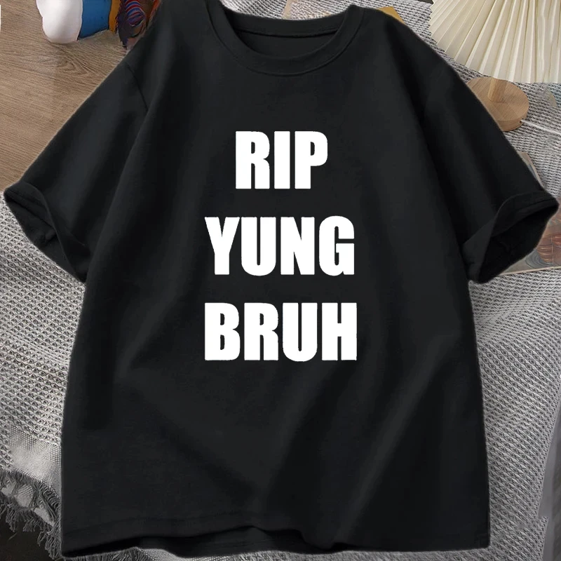 Lil Tracy Meme Peep T-shirt Funny Summer Cotton TShirt Tees Oversized T-Shirts Yung Lean Tees StreetwearRIP YUNG BRUH T Shirt