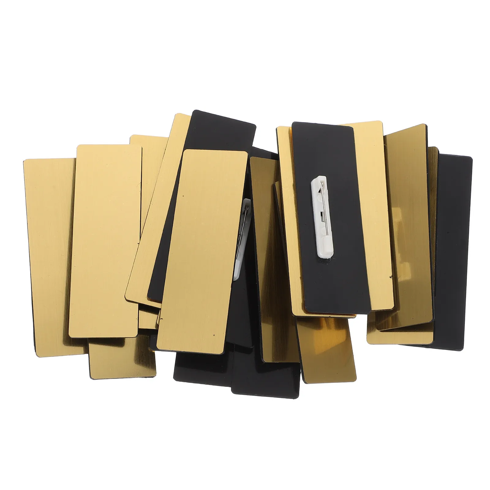 20Pcs Name Badge Blanks Pin Back Plain Plastic Office Employee Name Tags for Work Visitor Identification Labels