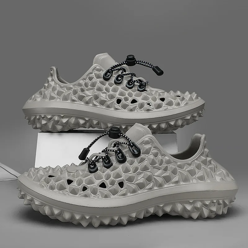 

Men's Solid-Color Outdoor Beach Sandals with Durian-Hole Design Slip-Resistant Casual Men's Beach Sandals Men's Beach Flip-Flops