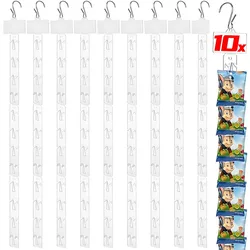 Plastic Snack Hanging Strips Store Hang Snacks Display Hanger with Hooks Supermarket Shelf Shop Merchandising Clip Strip Hooks