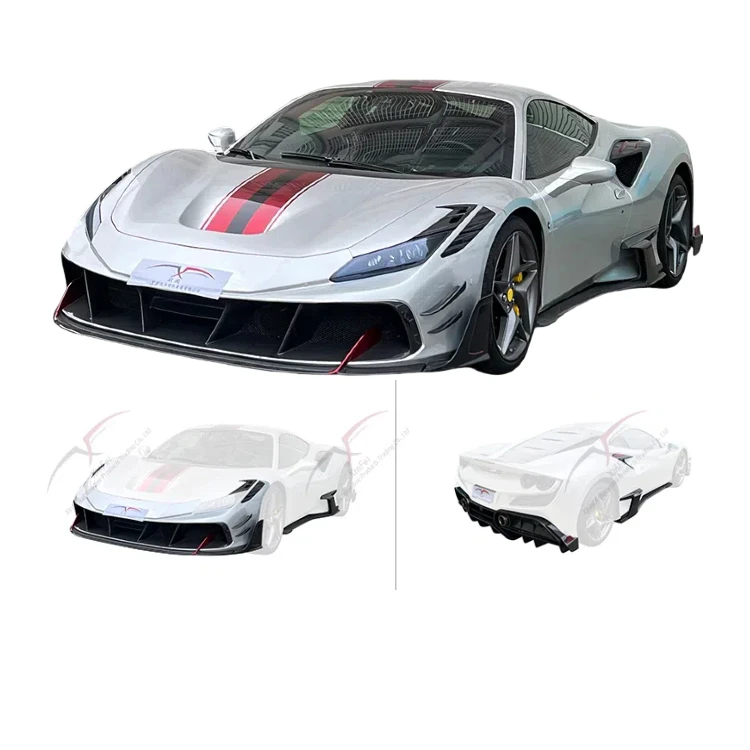 Modified MSY car front and rear bumper wing spoiler side skirt body kit, suitable for F8 car external accessories