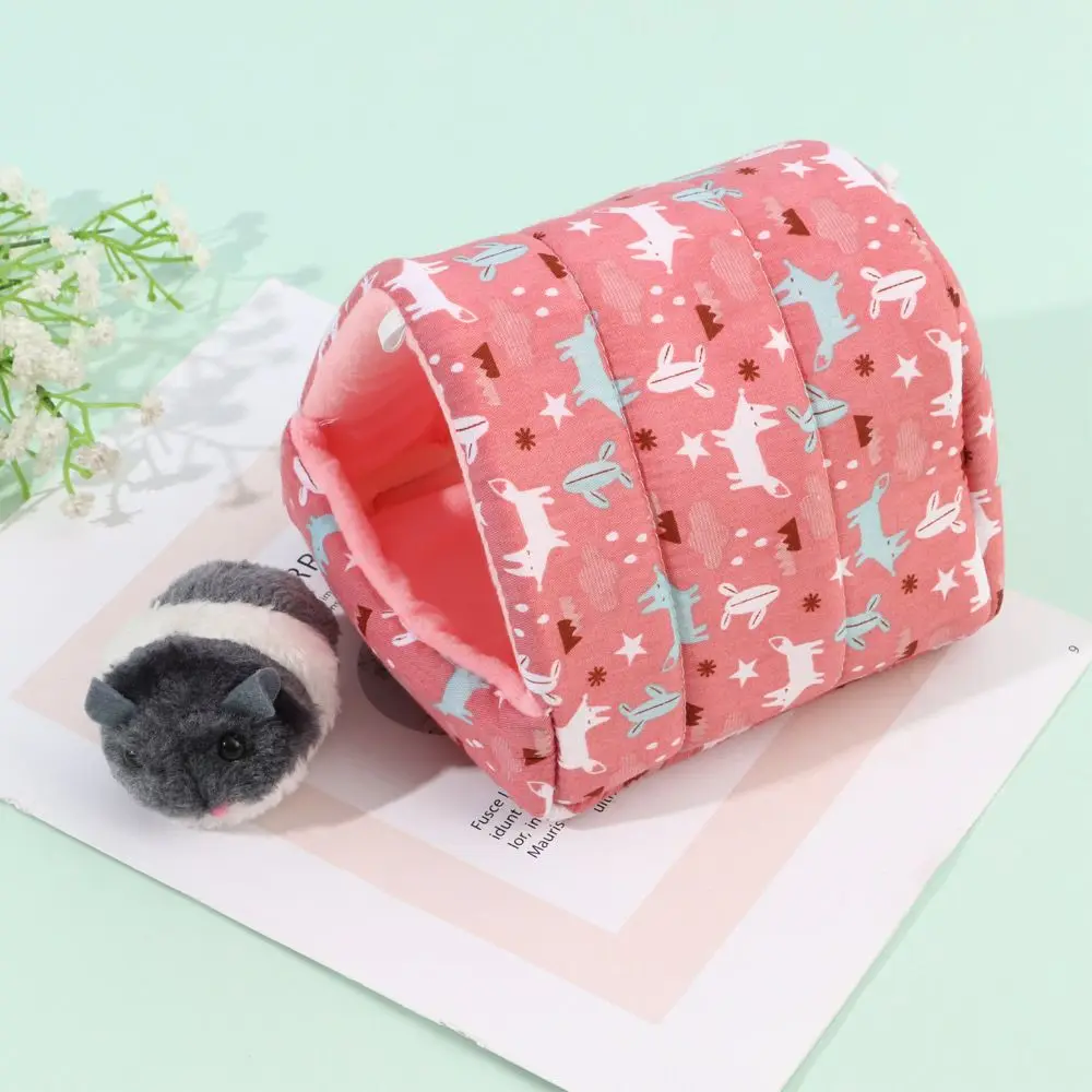 Colorful Rabbit Squirrel Winter Comfortable Hamster House Guinea Pig Nest Warm Mat Small Animal Sleeping Bed Pet Supplies