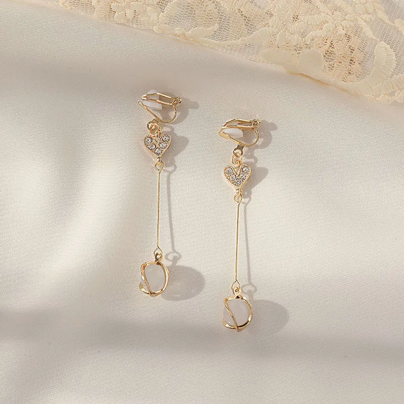 Ear Clip Without Ear Piercing Korean Version Simple Earrings Women\'s Long Tassel Ear Bone Clip 2023 NewTrend Ear Accessories