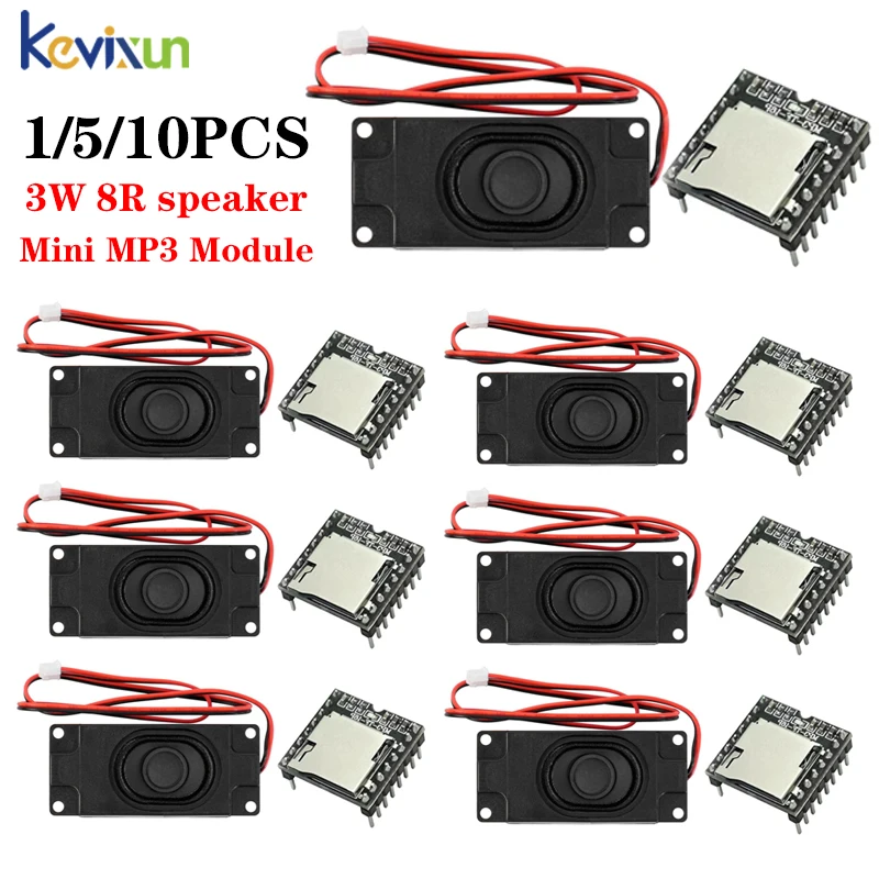 1/5/10PCS DFPlayer Mini MP3 Module Kit With Speaker MP3-TF-16P Audio Decode Board for Arduino ESP32 DIY Sound Projects