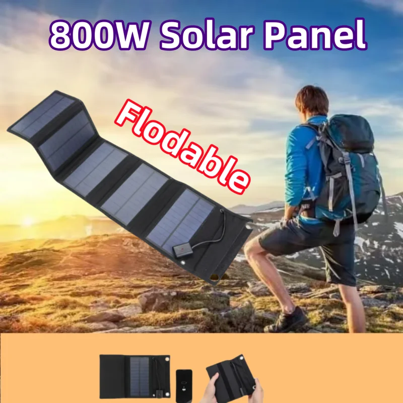 

800W Foldable Solar Panel 5V USB Power Phone Charger Wholesale Outdoor Power Generator Supply for Cell Phone Camping Emergency