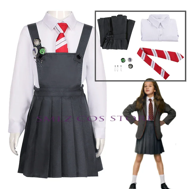 

Kids Matilda Cosplay Rompers Anime Musical Hortensia Cosplay Costume Girls Dress School Uniform Halloween Party Outfit for Woman