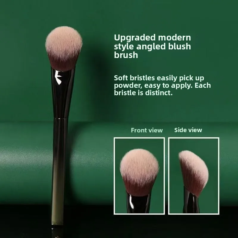 M65 nuevo cepillo de cerdas suaves para colorete y mejillas, cepillo de maquillaje con forma de pendiente para pigmento cosmético, mango portátil de una sola pieza