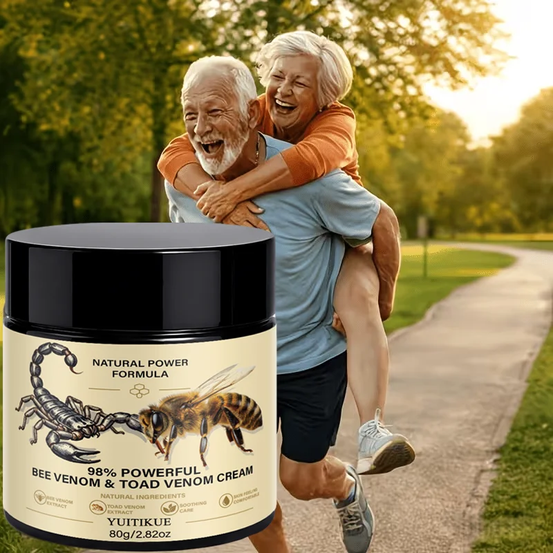 YUITIKUE Bee Venom & Toad Venom Cream 80g 98% Natural Formula Soothing Body Ointment Relieve Joint Muscle Discomfort