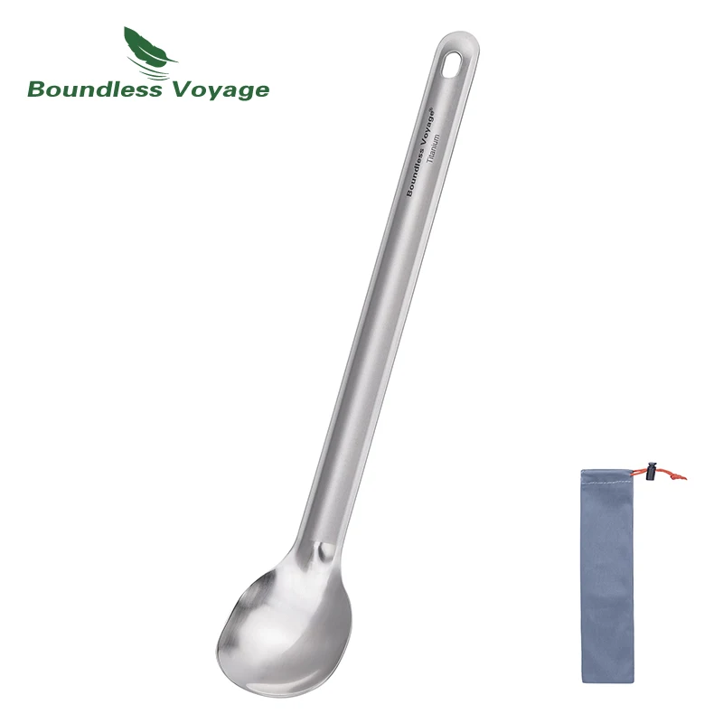 Boundless Voyage Titanium Löffel Spork Leichtes Picknickgeschirr für Dessert, Salat, Suppe, Nudeln, Spaghetti, spülmaschinenfest